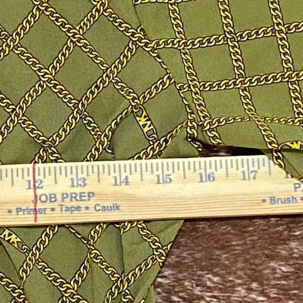 Michael Michael Kors Chain Print Wrap Top Smoky Olive Size S